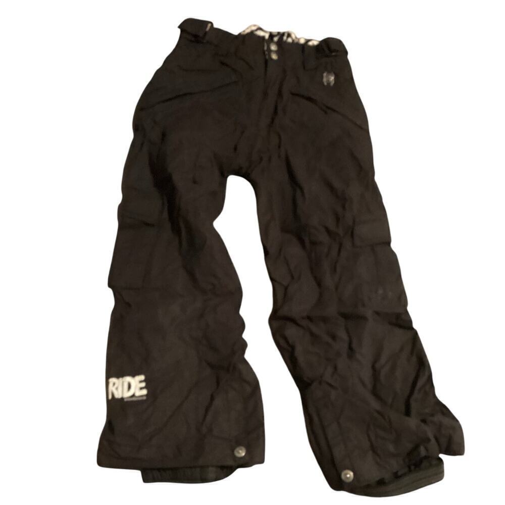 Ride Youth Snowboarding Pants Size XS Extra Small 5 6 Black Snow Insulated Nylon